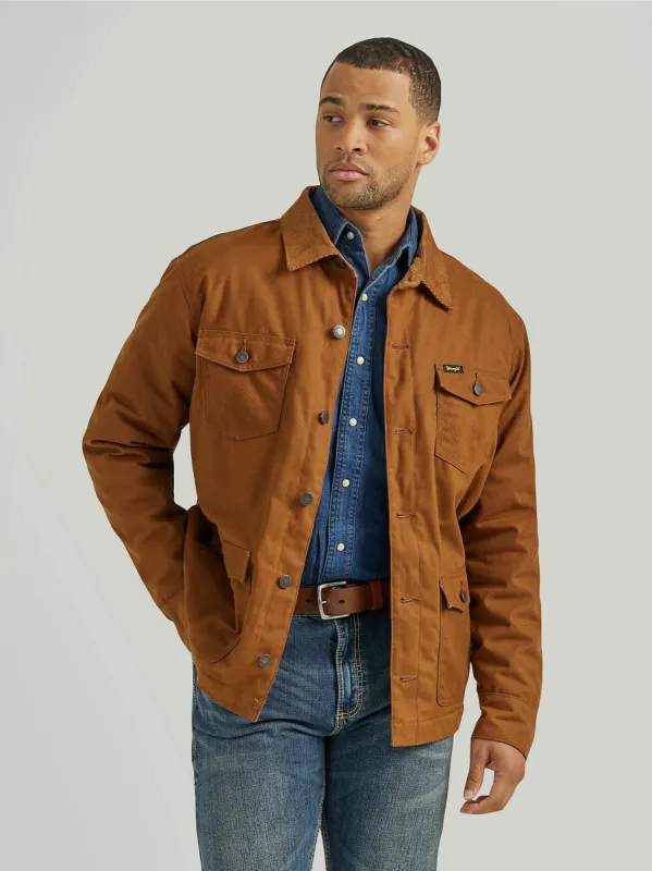 WRANGLER MENS WESTERN LINED CANVAS BARN COAT - HAY BALE sold by Bridle Path Tack Shop