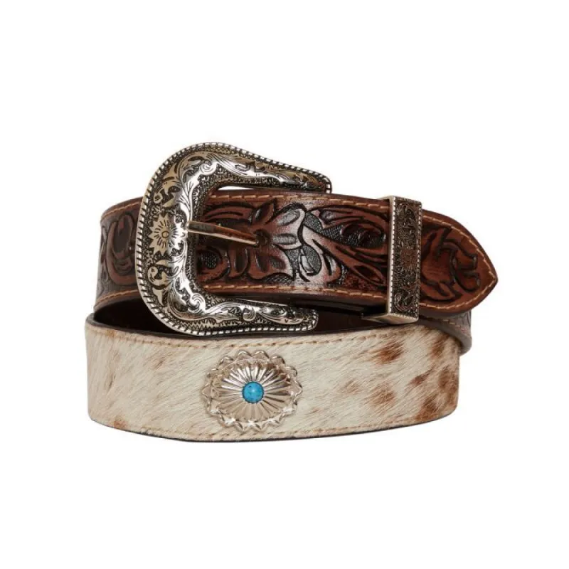 MYRA MIRKY BROWN HAND TOOLED LEATHER BELT sold by Bridle Path Tack Shop