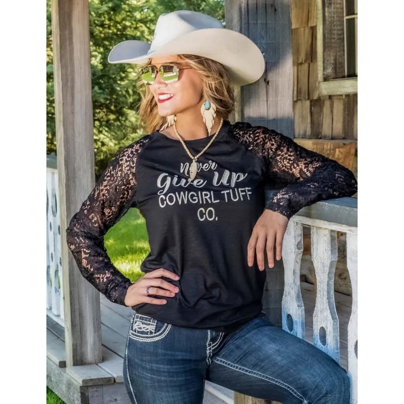 COWGIRL TUFF LONG SLEEVE WITH LACE sold by Bridle Path Tack Shop