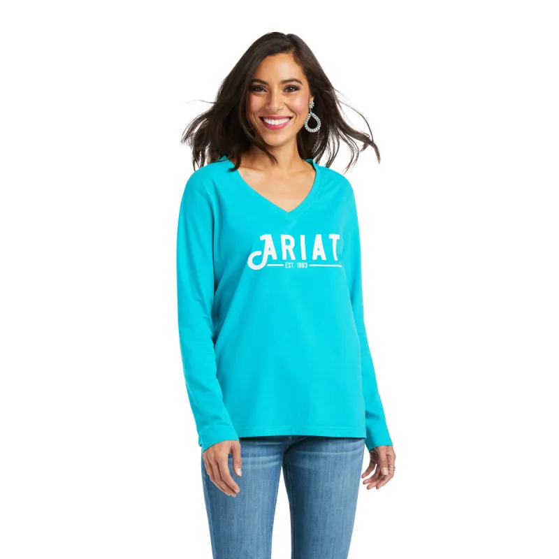 ARIAT REAL RELAXED FIT LONG SLEEVE LOGO TEE sold by Bridle Path Tack Shop