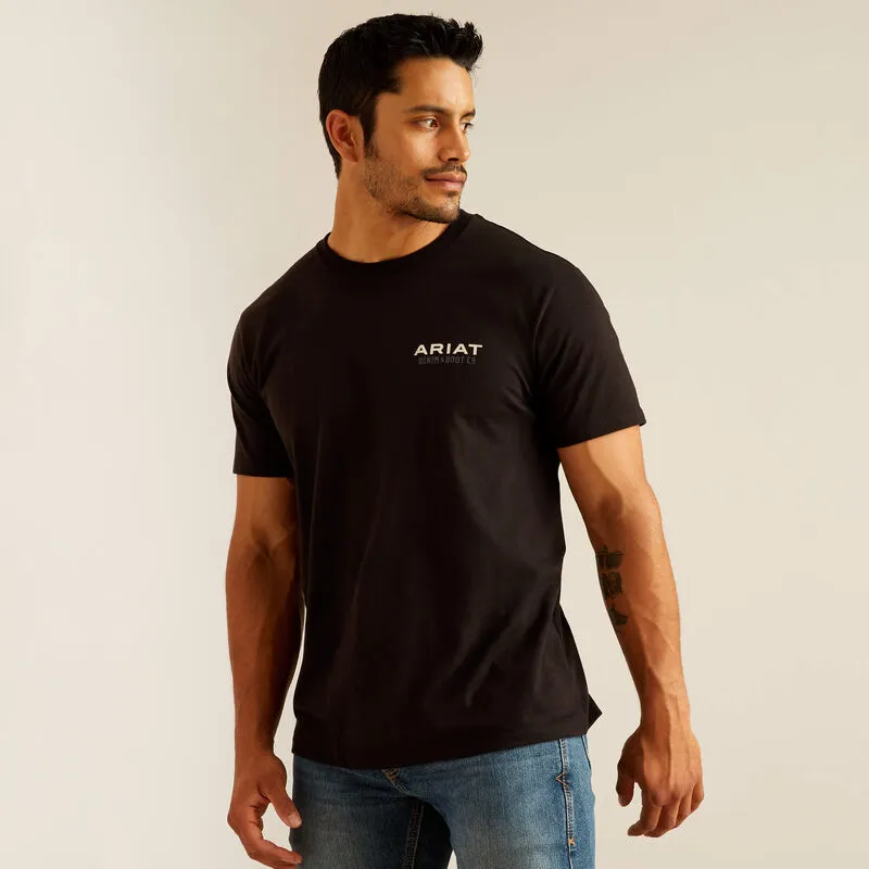 ARIAT MENS PAISLEY SHIELD TEE - BLACK sold by Bridle Path Tack Shop product image thumbnail 3