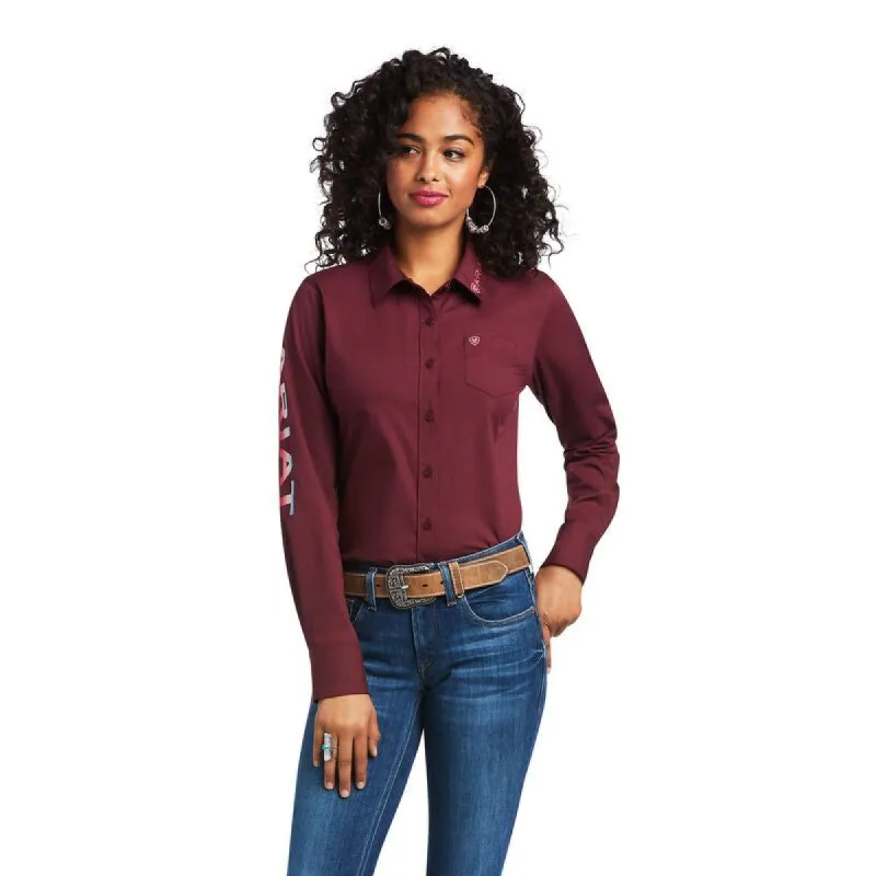 ARIAT WOMENS TEAM KIRBY SHIRT - ZINFANDEL sold by Bridle Path Tack Shop
