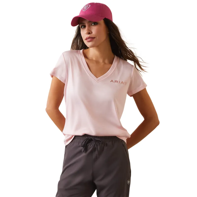ARIAT WOMENS LAGUNA LOGO TOP - CORAL BLUSH sold by Bridle Path Tack Shop