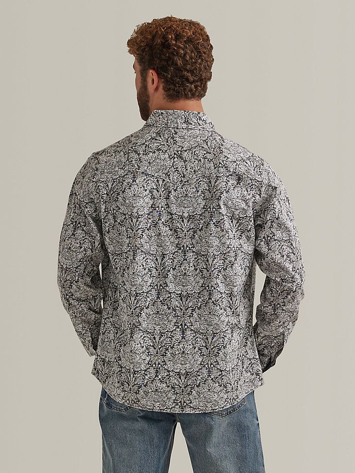 WRANGLER MENS RETRO PREMIUM SNAP SHIRT - BLACK PRINT sold by Bridle Path Tack Shop product image thumbnail 2