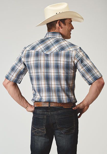 ROPER MENS SHORT SLEEVE MADRAS PLAID WESTERN SHIRT sold by Bridle Path Tack Shop product image thumbnail 2