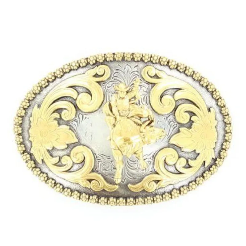 OVAL BUCKLE WITH BULL RIDER sold by Bridle Path Tack Shop