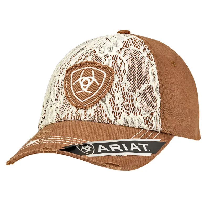 ARIAT WOMENS BALL CAP - LACED BROWN made by Ariat