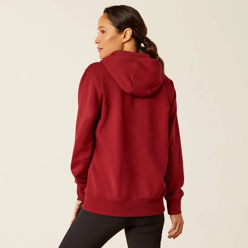 ARIAT WOMENS REBAR SKILL SET 1/2 ZIP HOODIE - CABERNET sold by Bridle Path Tack Shop product image thumbnail 2