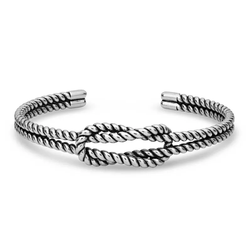MONTANA SILVERSMITHS SQUARE KNOT ROPE CUFF BRACELET sold by Bridle Path Tack Shop