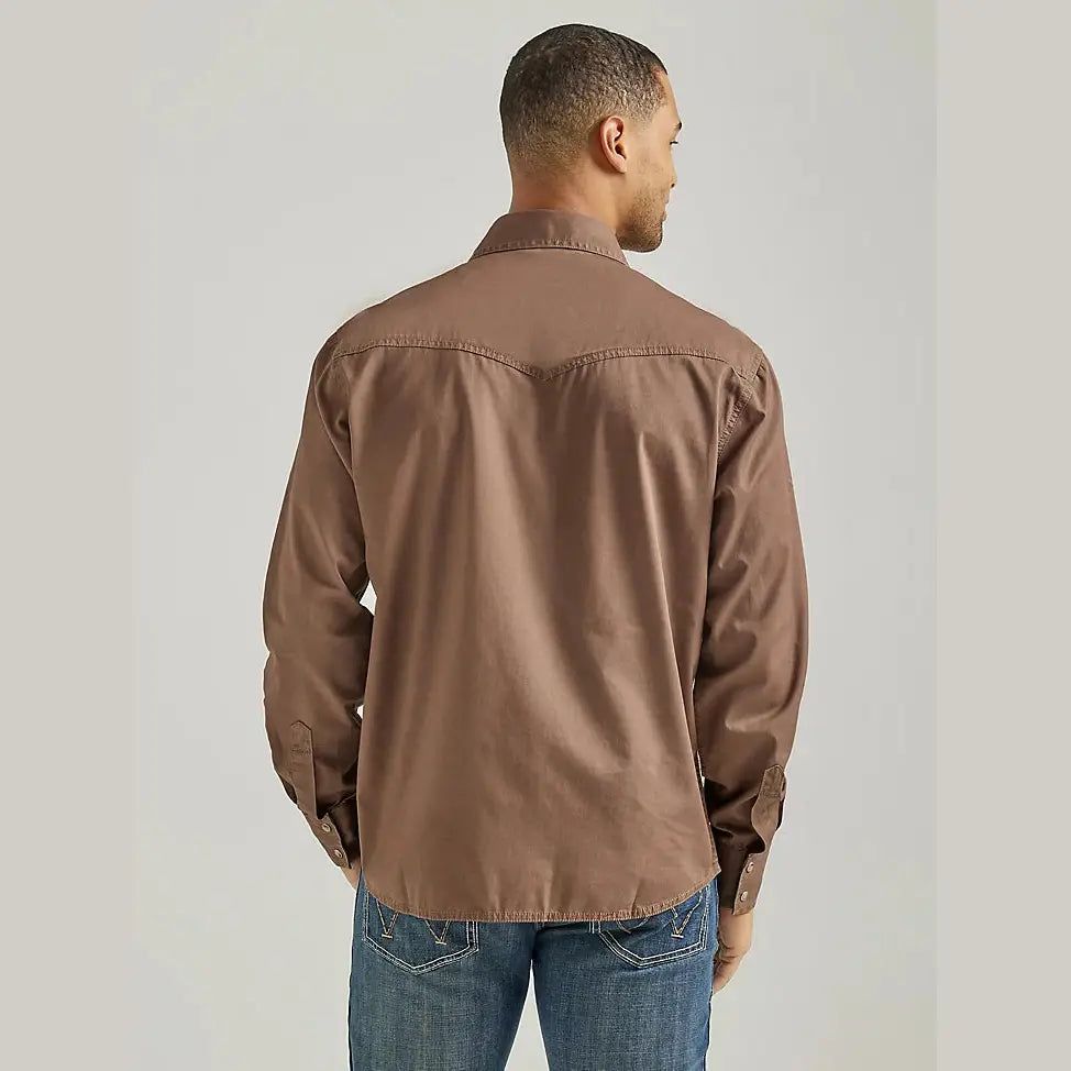 WRANGLER MENS WESTERN SHIRT - BROWN sold by Bridle Path Tack Shop product image thumbnail 2