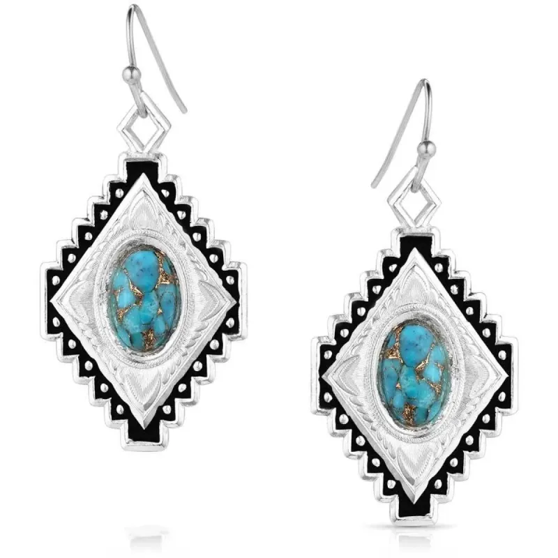 MONTANA SILVERSMITHS DIAMOND OF THE WEST TURQUOISE EARRINGS sold by Bridle Path Tack Shop