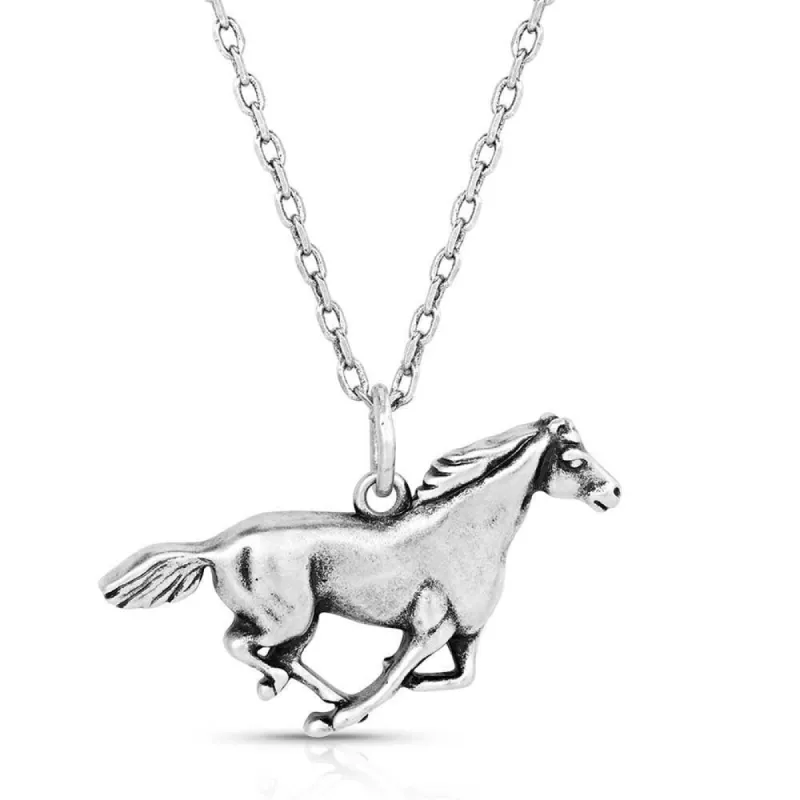 MONTANA SILVERSMITHS RUNNING HORSE PENDANT NECKLACE sold by Bridle Path Tack Shop