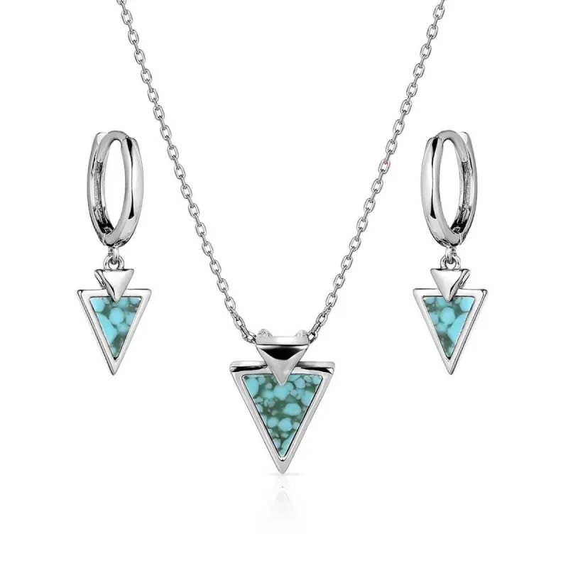MONTANA SILVERSMITHS POINTED PATH TURQUOISE JEWELRY SET sold by Bridle Path Tack Shop