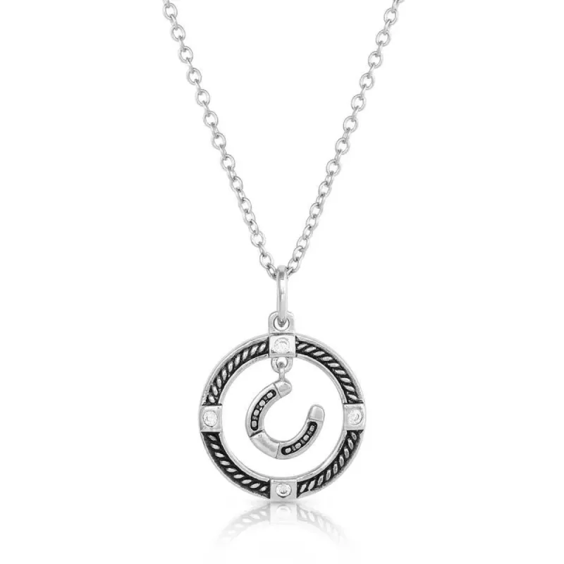 MONTANA SILVERSMITHS LUCK OF THE DRAW HORSESHOE NECKLACE sold by Bridle Path Tack Shop