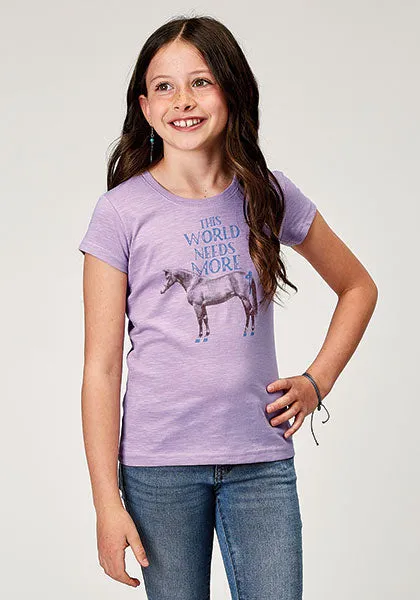 ROPER GIRLS PRINT TEE - LILAC sold by Bridle Path Tack Shop