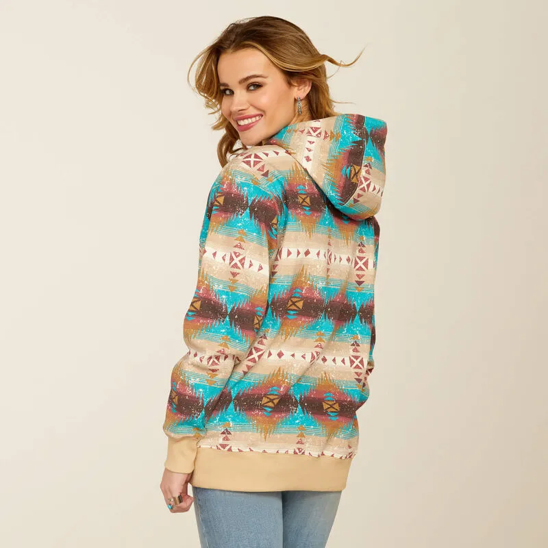 ARIAT WOMENS LUNAS HOODIE - SOUTHWESTERN PRINT sold by Bridle Path Tack Shop product image thumbnail 2
