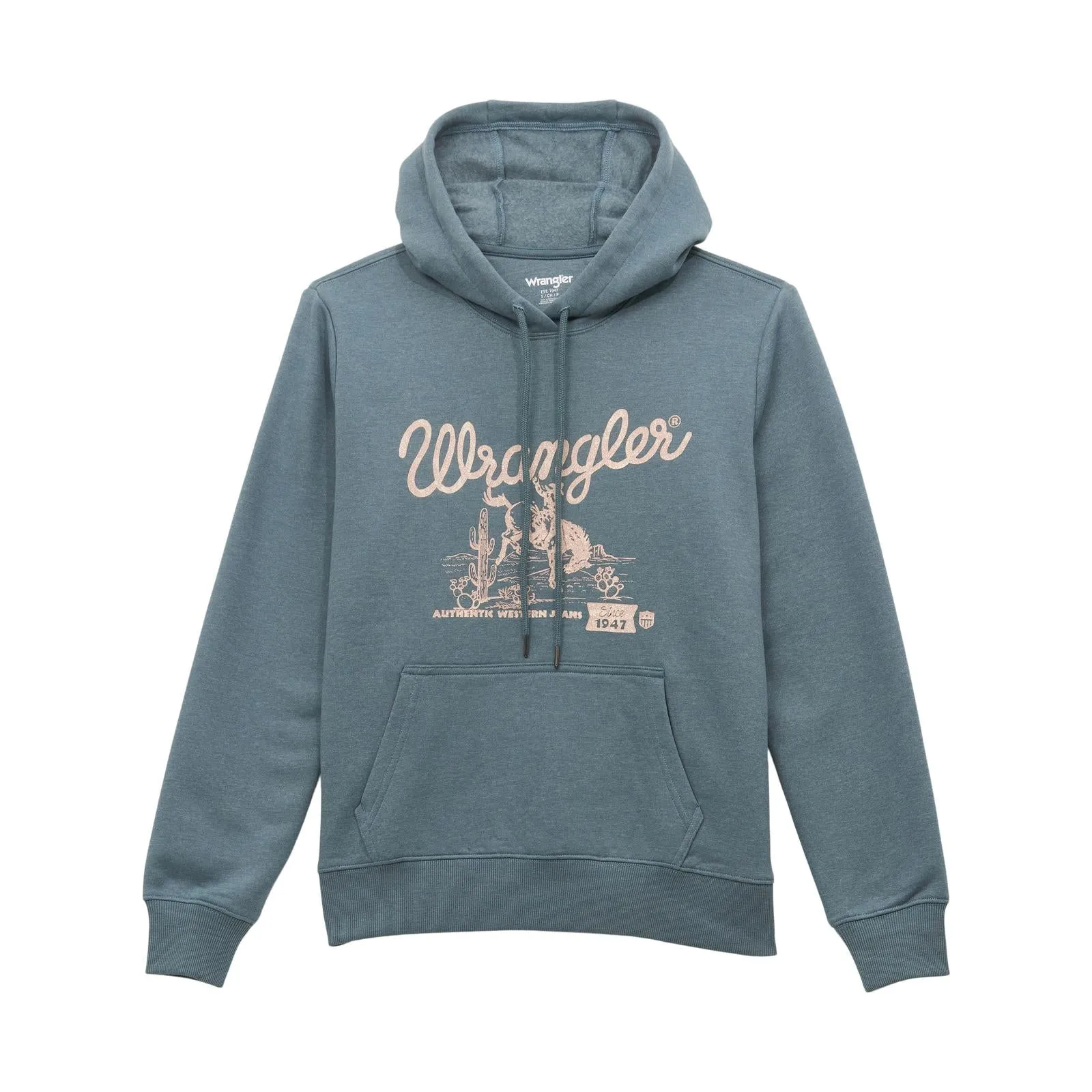 WRANGLER WOMENS GRAPHIC HOODIE - GOBLIN BLUE sold by Bridle Path Tack Shop