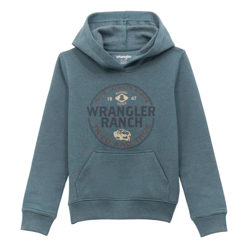 WRANGLER BOYS HOODIE - GOBLIN BLUE sold by Bridle Path Tack Shop