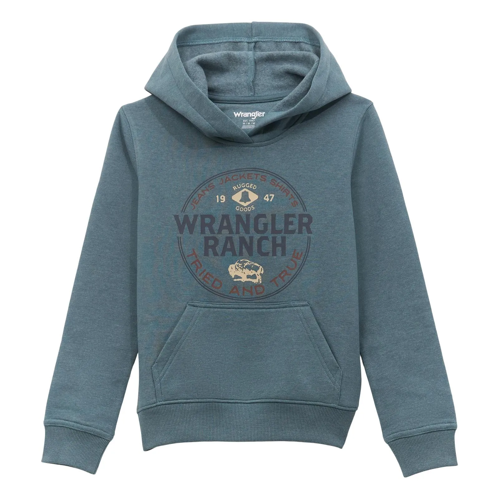 WRANGLER BOYS HOODIE - GOBLIN BLUE sold by Bridle Path Tack Shop