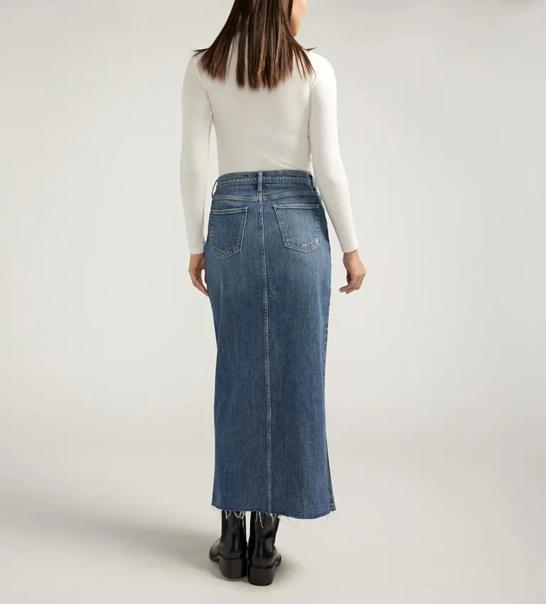 SILVER WOMENS DENIM MAXI SKIRT sold by Bridle Path Tack Shop product image thumbnail 3