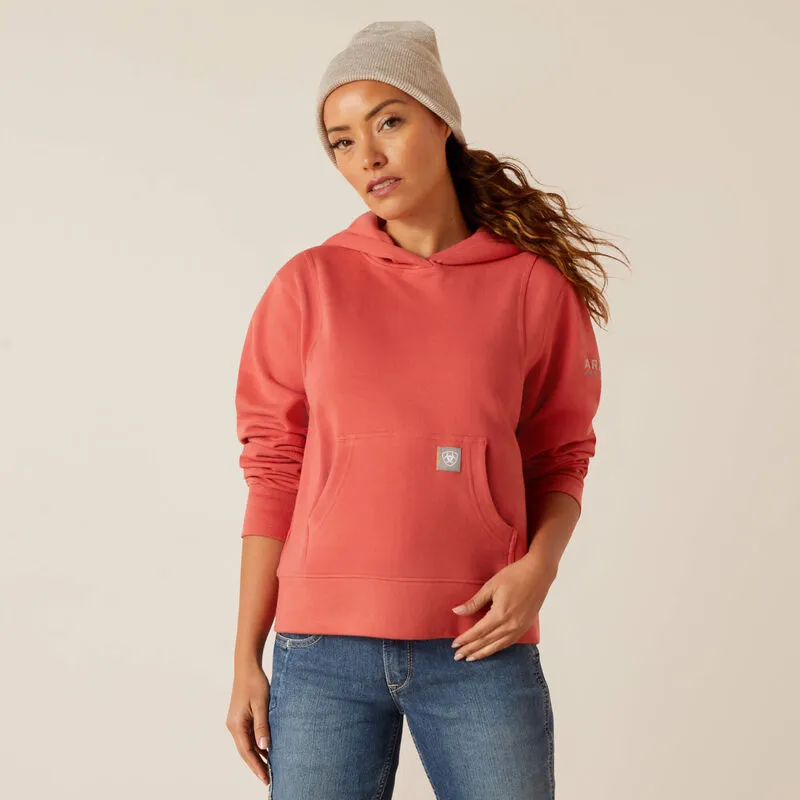 ARIAT WOMENS REBAR LIGHTWEIGHT CROPPED HOODIE - MINERAL RED sold by Bridle Path Tack Shop product image thumbnail 3