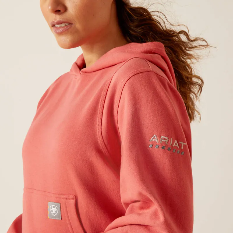 ARIAT WOMENS REBAR LIGHTWEIGHT CROPPED HOODIE - MINERAL RED sold by Bridle Path Tack Shop