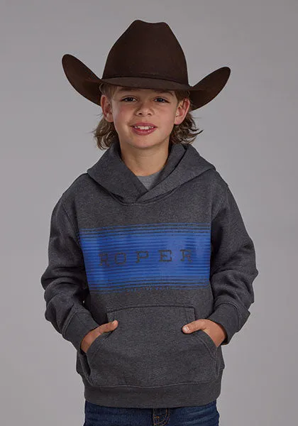 ROPER BOYS HOODIE - GREY/BLUE sold by Bridle Path Tack Shop