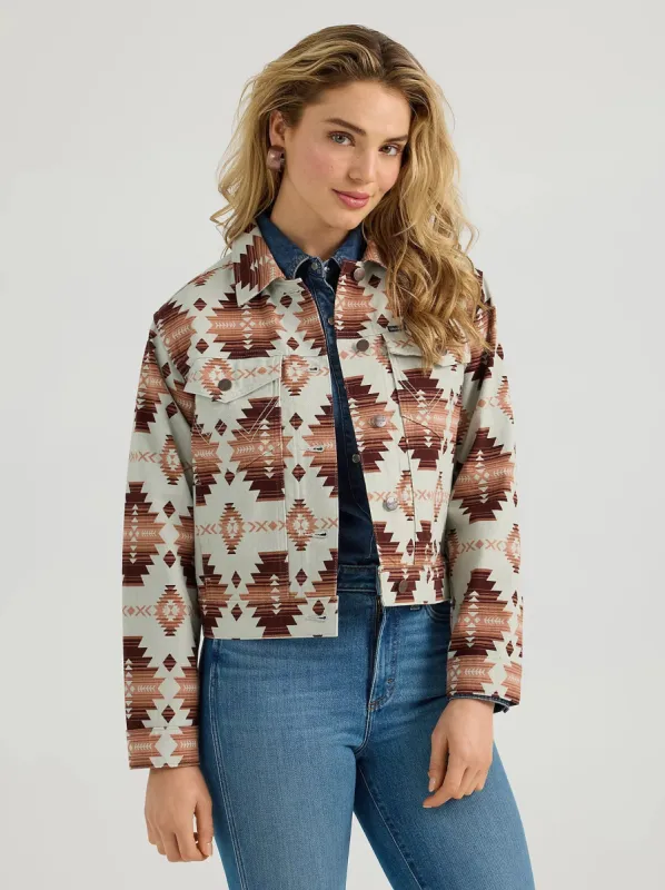 WRANGLER WOMENS WESTERN PRINT BOYFRIEND JACKET sold by Bridle Path Tack Shop