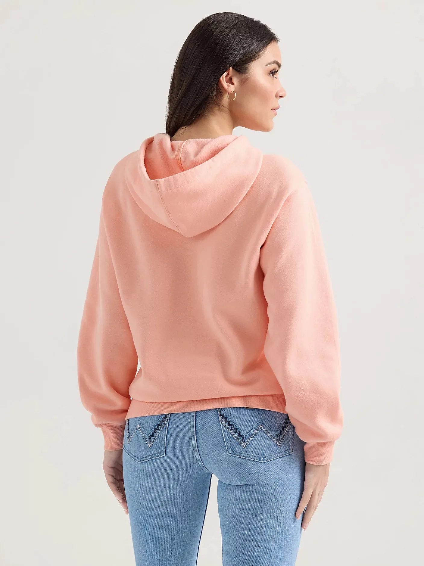 WRANGLER WOMENS BOLD LOGO HOODIE - PINK BUBBLE sold by Bridle Path Tack Shop product image thumbnail 2
