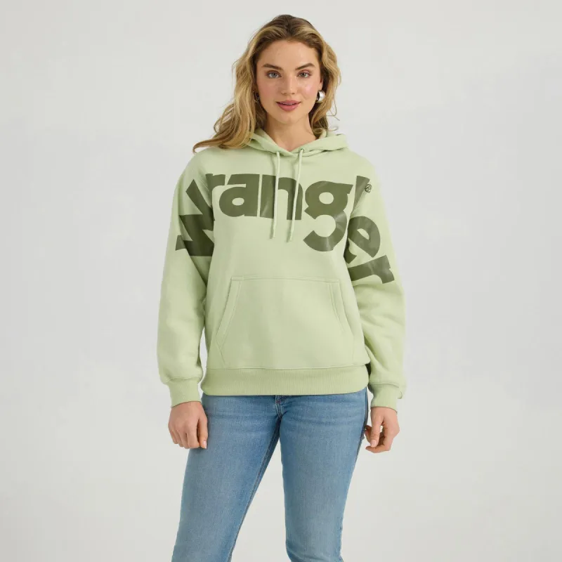 WRANGLER WOMENS BOLD LOGO HOODIE - GREEN sold by Bridle Path Tack Shop