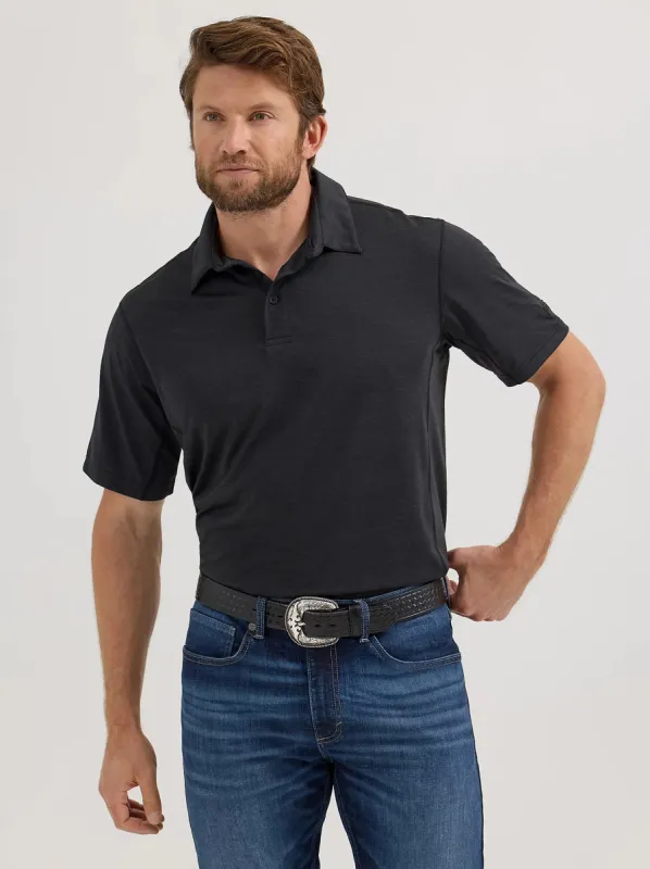 WRANGLER MENS PERFORMACE POLO SHIRT - BLACK sold by Bridle Path Tack Shop