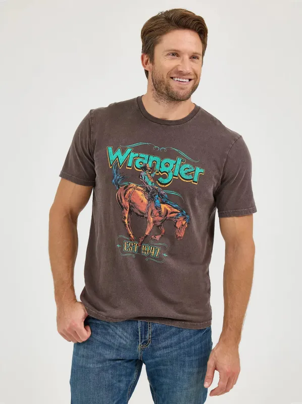 WRANGLER MENS BUCKING HORSE GRAPHIC TEE sold by Bridle Path Tack Shop