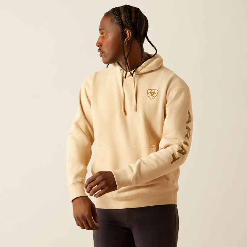 ARIAT MENS LOGO HOODIE - TAN HEATHER sold by Bridle Path Tack Shop