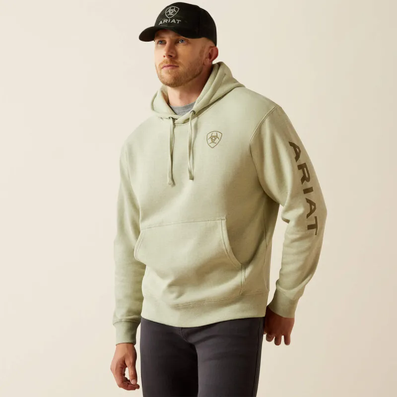 ARIAT MENS LOGO HOODIE - SAGE HEATHER sold by Bridle Path Tack Shop