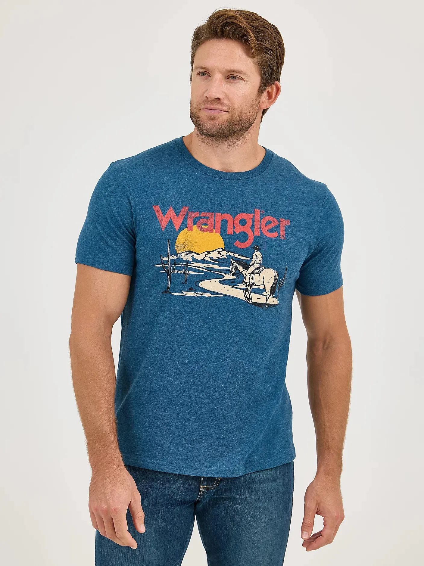 WRANGLER MENS COWBOY DESERT GRAPHIC TEE (Clearance) sold by Bridle Path Tack Shop