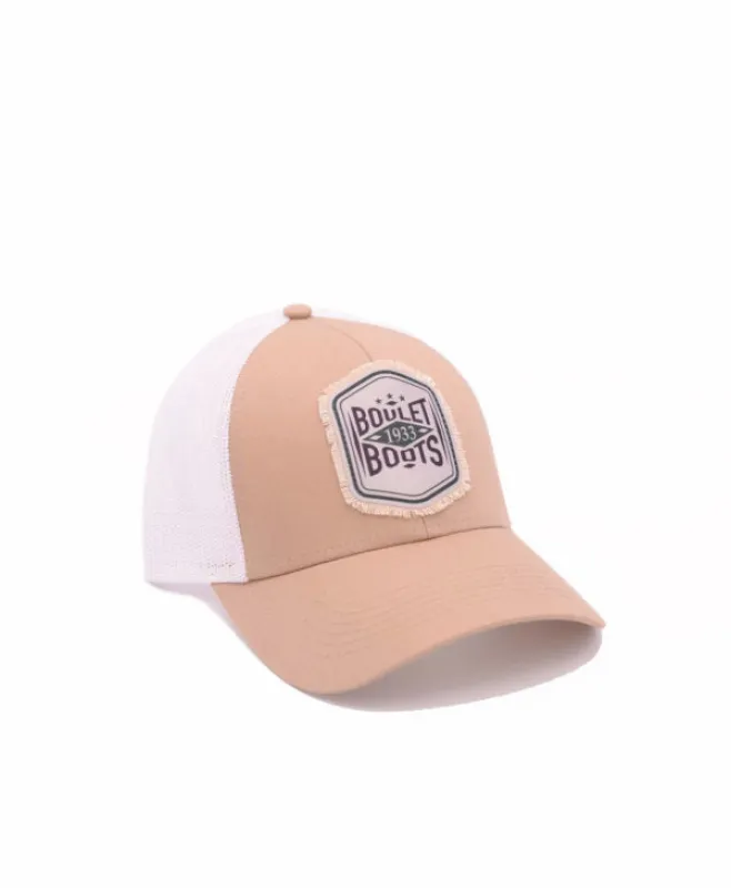 BOULET TRUCKER CAP TAN - WHITE MESH BACK sold by Bridle Path Tack Shop