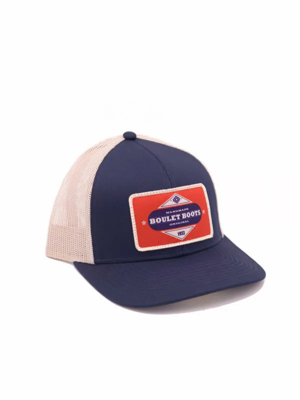 BOULET TRUCKER CAP NAVY - WHITE MESH BACK sold by Bridle Path Tack Shop