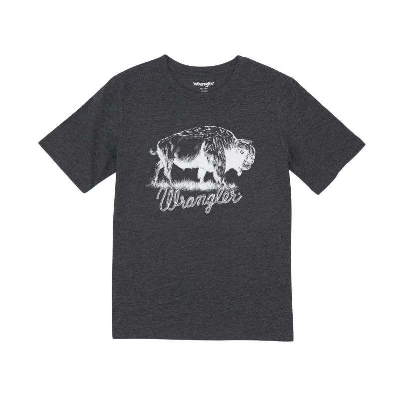 WRANGLER BOYS TEE SHIRT - CAVIAR HEATHER made by Wrangler