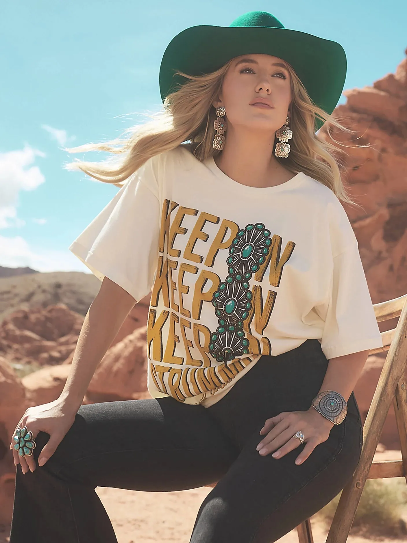 WRANGLER X LAINEY WILSON KEEP ON STRUMMIN OVERSIZED TEE sold by Bridle Path Tack Shop product image thumbnail 3