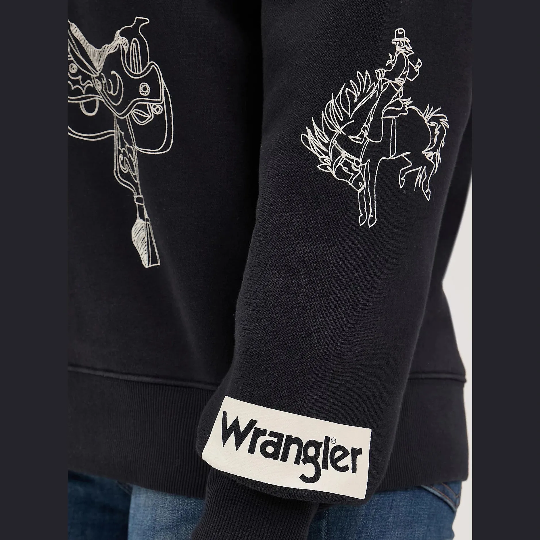 WRANGLER WOMENS ICONS PULLOVER SWEATSHIRT - BLACK sold by Bridle Path Tack Shop product image thumbnail 2