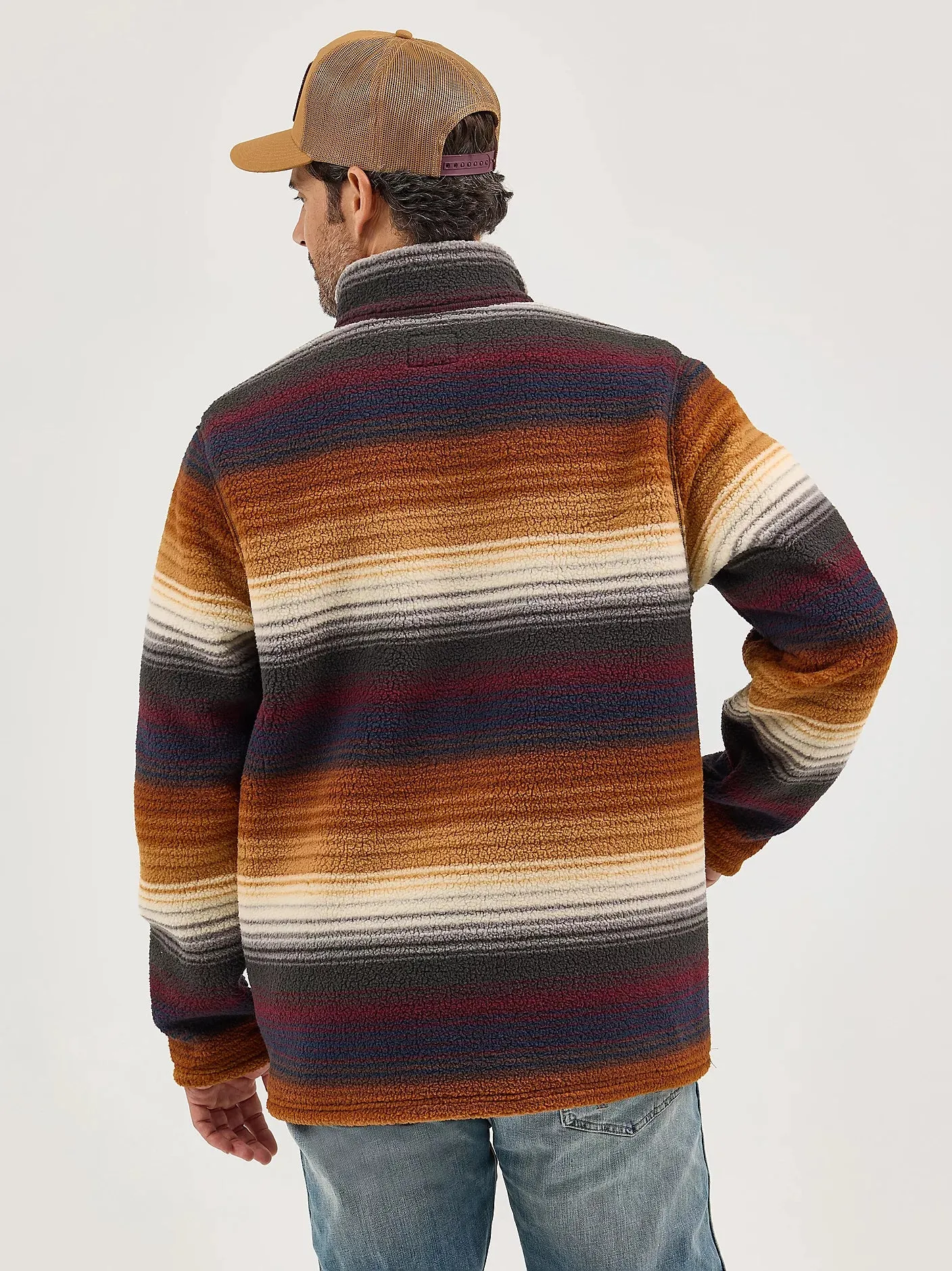 WRANGLER MENS STRIPED QUARTER ZIP SHERPA PULLOVER sold by Bridle Path Tack Shop product image thumbnail 2