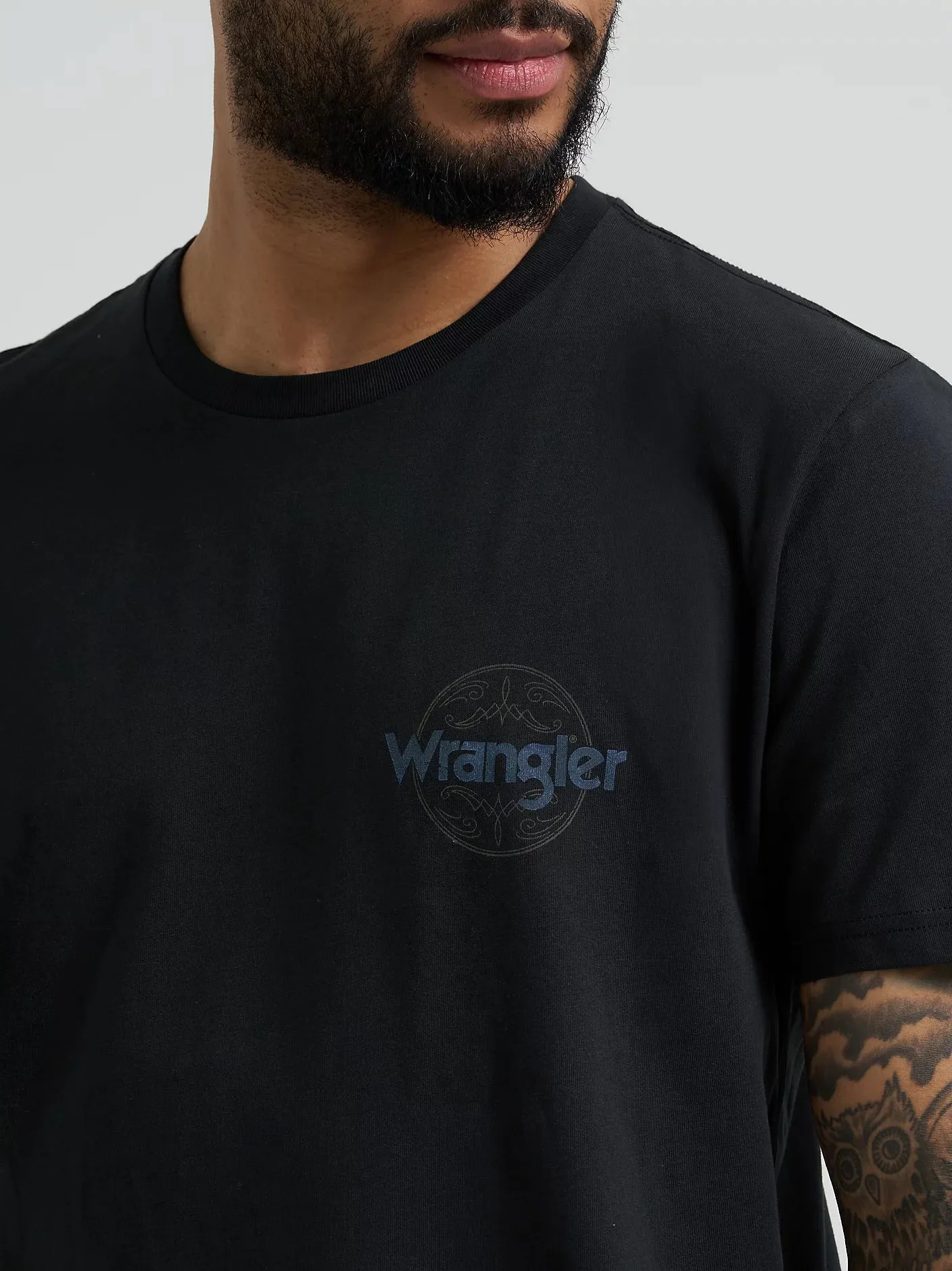 WRANGLER MENS COWBOY BACK GRAPHIC TEE - JET BLACK sold by Bridle Path Tack Shop product image thumbnail 2