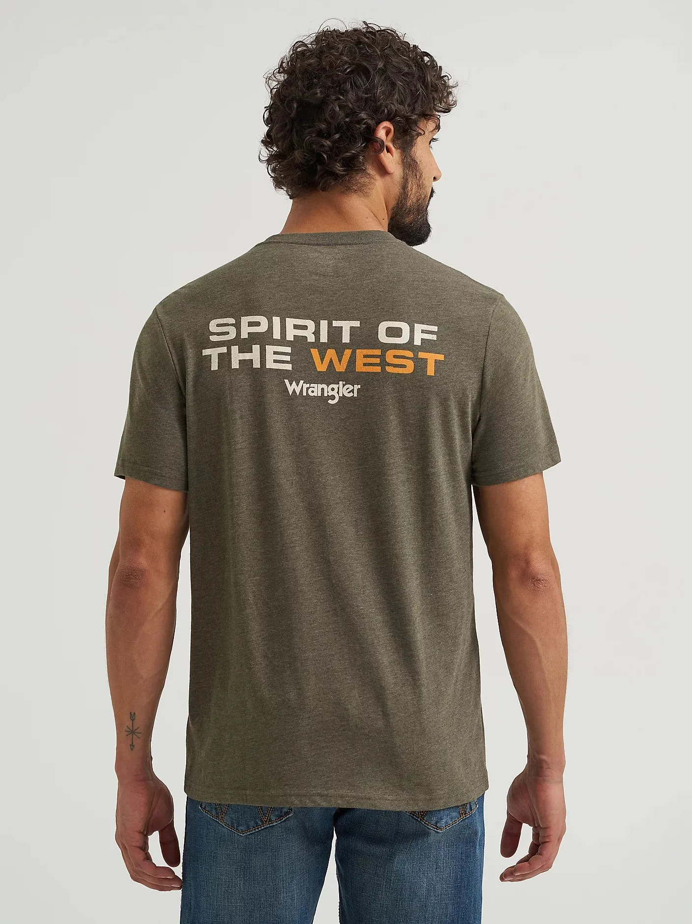 WRANGLER MENS BACK GRAPHIC POCKET TEE - GRAPE LEAF sold by Bridle Path Tack Shop product image thumbnail 2