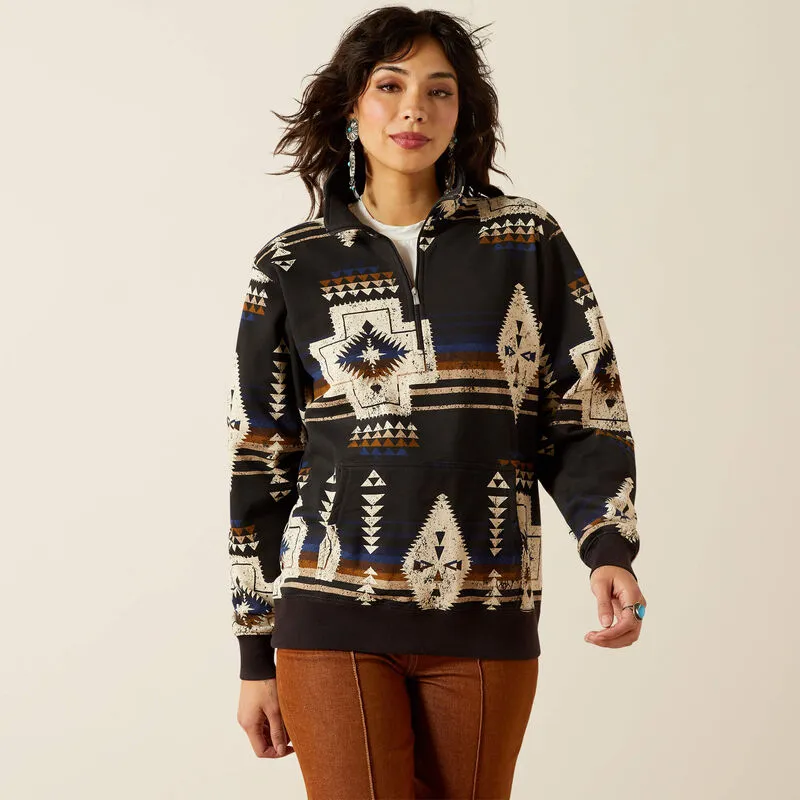 ARIAT WOMENS SIENNA 1/2 ZIP SWEATSHIRT - THORNSTONE PRINT sold by Bridle Path Tack Shop