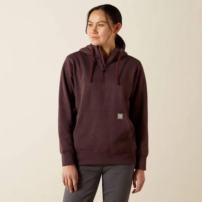 ARIAT WOMENS REBAR SKILL SET 1/2 ZIP HOODIE - FUDGE HEATHER sold by Bridle Path Tack Shop