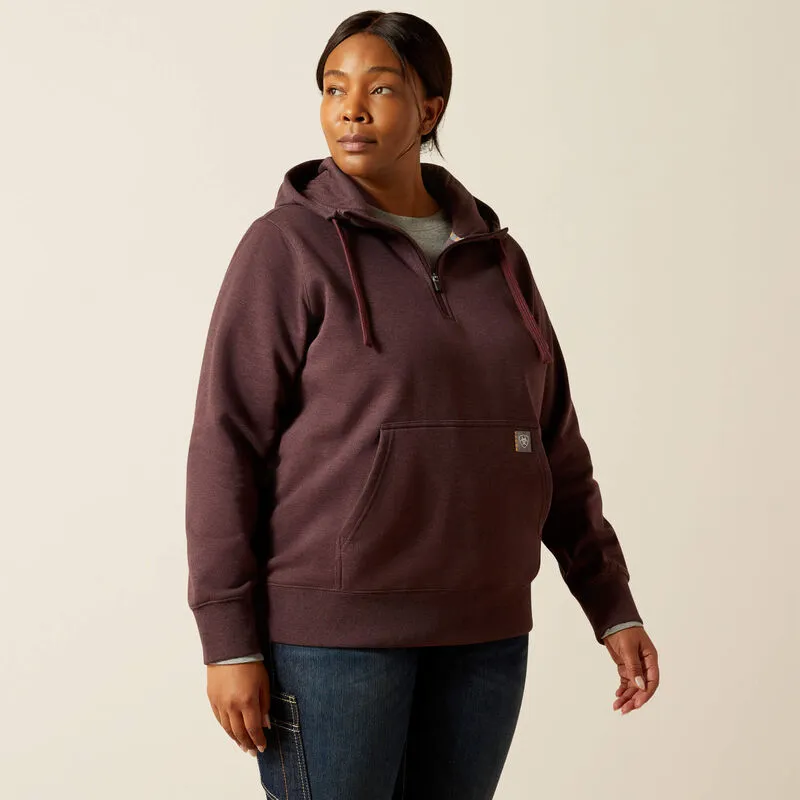 ARIAT WOMENS REBAR SKILL SET 1/2 ZIP HOODIE - FUDGE HEATHER sold by Bridle Path Tack Shop product image thumbnail 2