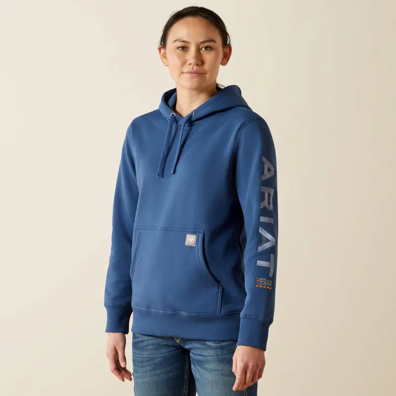 ARIAT WOMENS REBAR GRAPHIC HOODIE - ENSIGN BLUE sold by Bridle Path Tack Shop