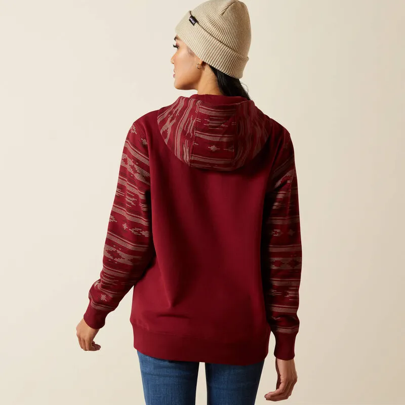 ARIAT WOMENS LOGO 2.0 HOODIE - MONTANA PRINT sold by Bridle Path Tack Shop product image thumbnail 3