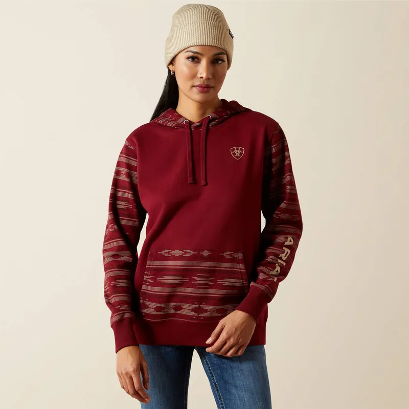 ARIAT WOMENS LOGO 2.0 HOODIE - MONTANA PRINT sold by Bridle Path Tack Shop