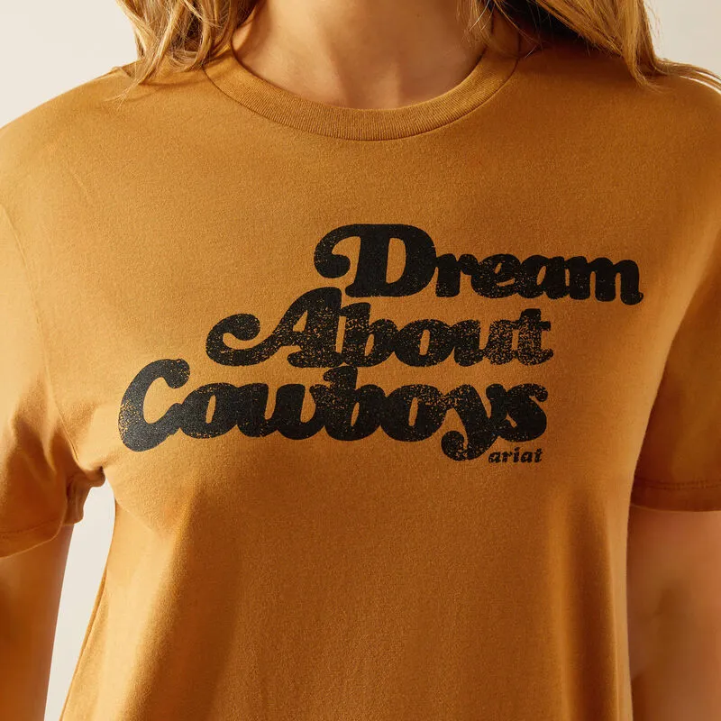 ARIAT WOMENS DREAM ABOUT COWBOYS TEE SHIRT - HARVEST GOLD sold by Bridle Path Tack Shop product image thumbnail 2